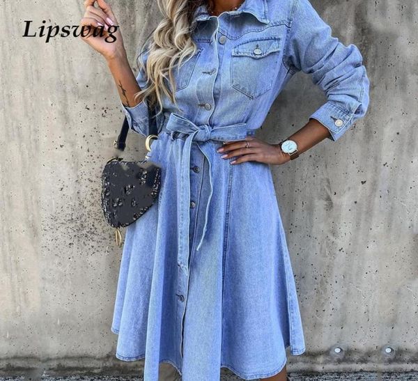 casual dresses women button loose street jean elegant turndown collar denim long dress 2022 autumn sleeve belt party8014110, Black;gray
casual dresses women button loose street jean elegant turndown collar denim long dress 2022 autumn sleeve belt party8014110, Black;gray