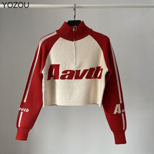 women's sweaters yozou vintage american knitwear kpop turtleneck knitted zip up sweater jumper pullovers crop women high street streetw, White;black
women's sweaters yozou vintage american knitwear kpop turtleneck knitted zip up sweater jumper pullovers crop women high street streetw, White;black