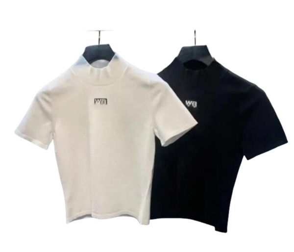 women's designer t shirts slim-fit knited tshirts for women summer print letter pullover short sleeve t-shirt female crop graphic tees, White
women's designer t shirts slim-fit knited tshirts for women summer print letter pullover short sleeve t-shirt female crop graphic tees, White