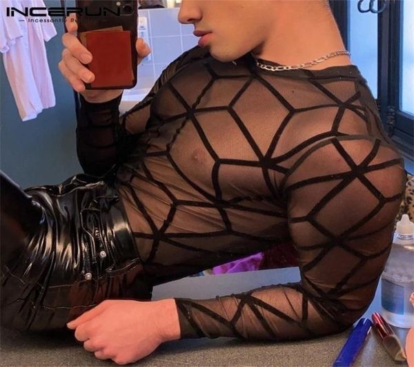 men t shirt printed oneck long sleeve mesh transparent streetwear party niglub tee men clothing incerun 5xl 7 2207012897343, White;black
men t shirt printed oneck long sleeve mesh transparent streetwear party niglub tee men clothing incerun 5xl 7 2207012897343, White;black