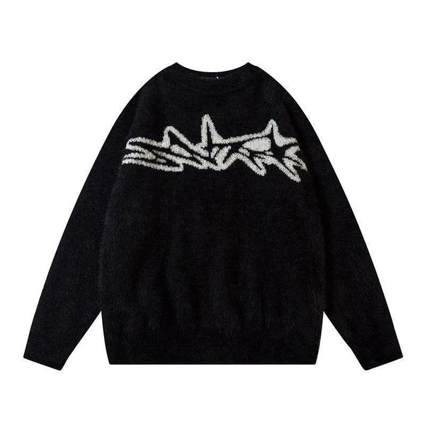 women's sweaters deeptown gothic black sweater women oversized korean streetwear vintage knitted jumper hiphop knitwear goth grunge y2k, White;black
women's sweaters deeptown gothic black sweater women oversized korean streetwear vintage knitted jumper hiphop knitwear goth grunge y2k, White;black