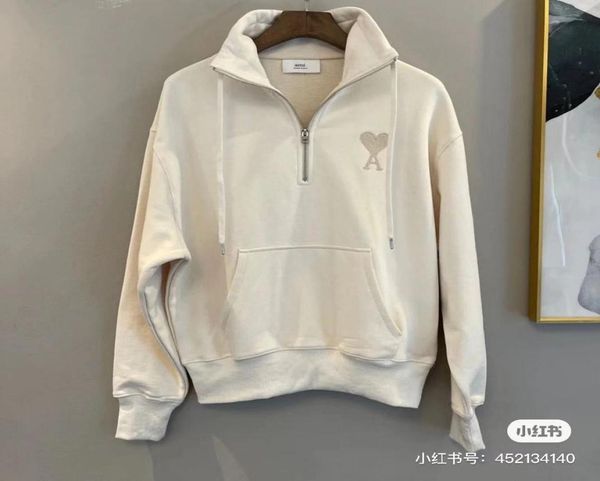 early autumn 2021 ami embroidered men039s and women039s long sleeve loose stand collar sweater1394644, Black
early autumn 2021 ami embroidered men039s and women039s long sleeve loose stand collar sweater1394644, Black