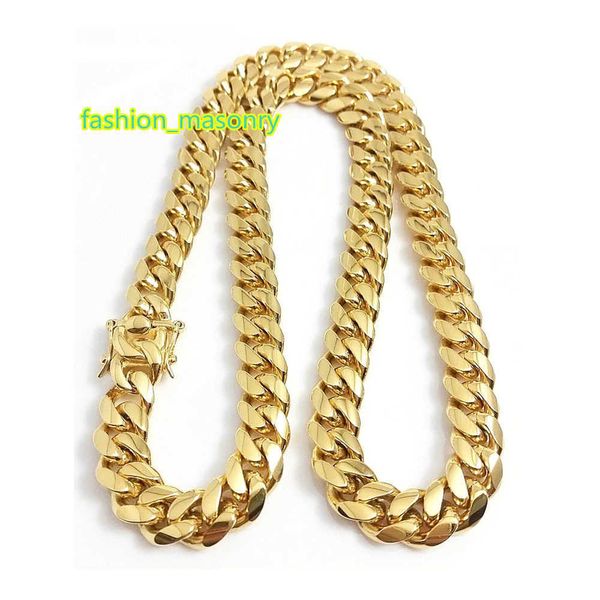 316l stainless steel jewelry 18k gold plated high polished miami cuban link necklace men punk 15mm curb chain double safety clasp 18inch-30i, Silver
316l stainless steel jewelry 18k gold plated high polished miami cuban link necklace men punk 15mm curb chain double safety clasp 18inch-30i, Silver