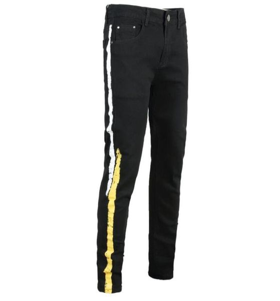 mens skinny designer jean black side stripe biker jeans slim elastic hip hop pants 3807716, Blue
mens skinny designer jean black side stripe biker jeans slim elastic hip hop pants 3807716, Blue