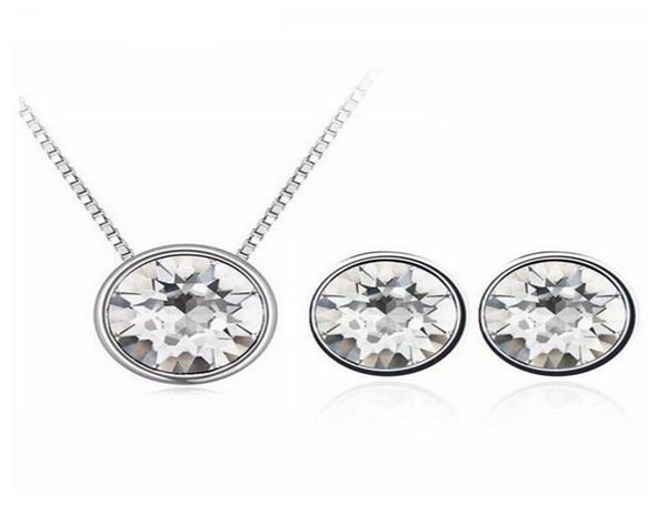 crystals from rovski round pendant necklace stud earrings set for women 2018 jewelry set mother's gift1577506, Silver
crystals from rovski round pendant necklace stud earrings set for women 2018 jewelry set mother's gift1577506, Silver