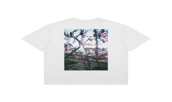 feel of god s double thread short sleeve t-shirt high street p men and women flowers fog loose5383043, White;black