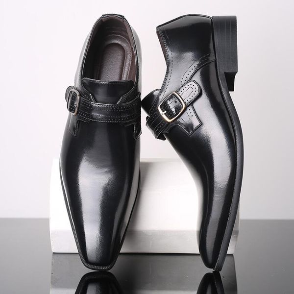 men's fashion vintage buckle derby shoes men leather dress shoes wedding party shoes mens business office oxfords slip-on flats, Black
men's fashion vintage buckle derby shoes men leather dress shoes wedding party shoes mens business office oxfords slip-on flats, Black