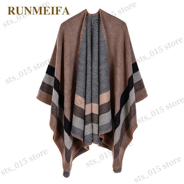 shawls runmeifa winter warm shawl for women big frame cape two sides wear femme knitted cloak thick acrylic simulated cashmere poncho t23090, Blue;gray
shawls runmeifa winter warm shawl for women big frame cape two sides wear femme knitted cloak thick acrylic simulated cashmere poncho t23090, Blue;gray