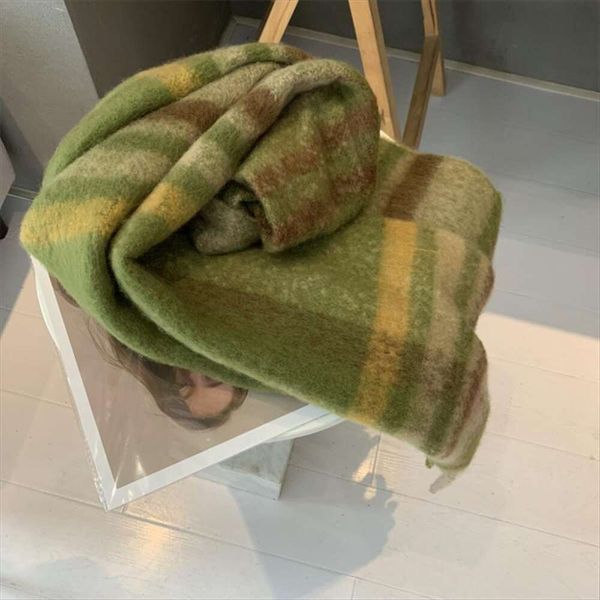 korean version of scarves autumn and winter rainbow plaid imitation cashmere thick beard scarf for female students, Blue;gray
korean version of scarves autumn and winter rainbow plaid imitation cashmere thick beard scarf for female students, Blue;gray