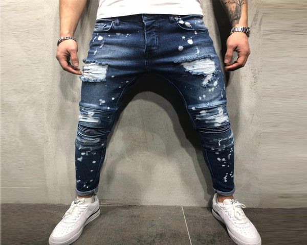 fashionmen039s painted skinny slim fit straight ripped distressed pleated knee patch denim pants stretch jeans2795326, Blue
fashionmen039s painted skinny slim fit straight ripped distressed pleated knee patch denim pants stretch jeans2795326, Blue