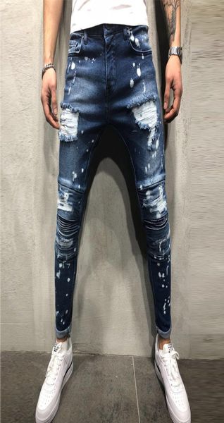 fashionmen039s painted skinny slim fit straight ripped distressed pleated knee patch denim pants stretch jeans9095810, Blue
fashionmen039s painted skinny slim fit straight ripped distressed pleated knee patch denim pants stretch jeans9095810, Blue