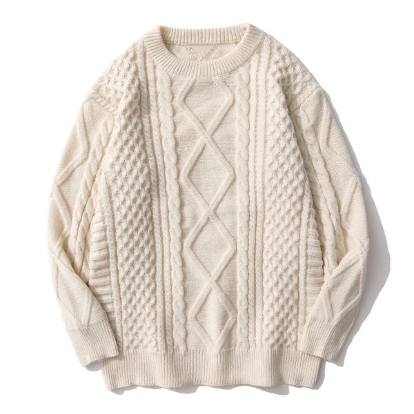 women's sweaters lacible solid color woven pattern knitted sweater vintage oversize warm pullovers men women leisure fashion 230831, White;black
women's sweaters lacible solid color woven pattern knitted sweater vintage oversize warm pullovers men women leisure fashion 230831, White;black