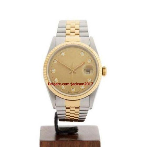 christmas gift wristwatches mens watch stainless steel 18k yellow gold watch 16233 36mm248s, Slivery;brown
christmas gift wristwatches mens watch stainless steel 18k yellow gold watch 16233 36mm248s, Slivery;brown