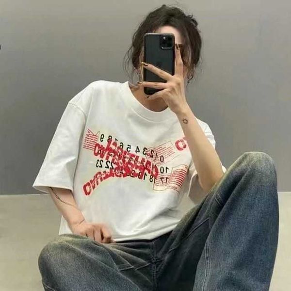 designer t shirt new tape digital printing niche trend loose casual men's and women's short sleeved t-shirt, White;black
designer t shirt new tape digital printing niche trend loose casual men's and women's short sleeved t-shirt, White;black
