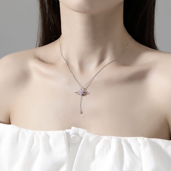 sterling silver french light luxury new style moving small wings tassel collar chain lingering romantic love pendant necklace ornament
sterling silver french light luxury new style moving small wings tassel collar chain lingering romantic love pendant necklace ornament