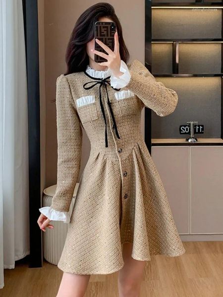 casual dresses high-end luxury small fragrance tweed lace patchwork for women elegant party bow tie dress vestido robe, White;black
casual dresses high-end luxury small fragrance tweed lace patchwork for women elegant party bow tie dress vestido robe, White;black
