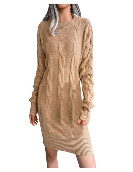 women039s sweaters womens classic autumn and winter sweater dress round neck long sleeve solid color chunky cable knit dressesw4367605, White;black
women039s sweaters womens classic autumn and winter sweater dress round neck long sleeve solid color chunky cable knit dressesw4367605, White;black