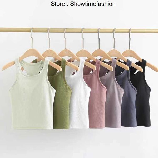lu tank slim fit sleeveless yoga outfits shirt brushed women workout sports with padded bra bew7, White
lu tank slim fit sleeveless yoga outfits shirt brushed women workout sports with padded bra bew7, White