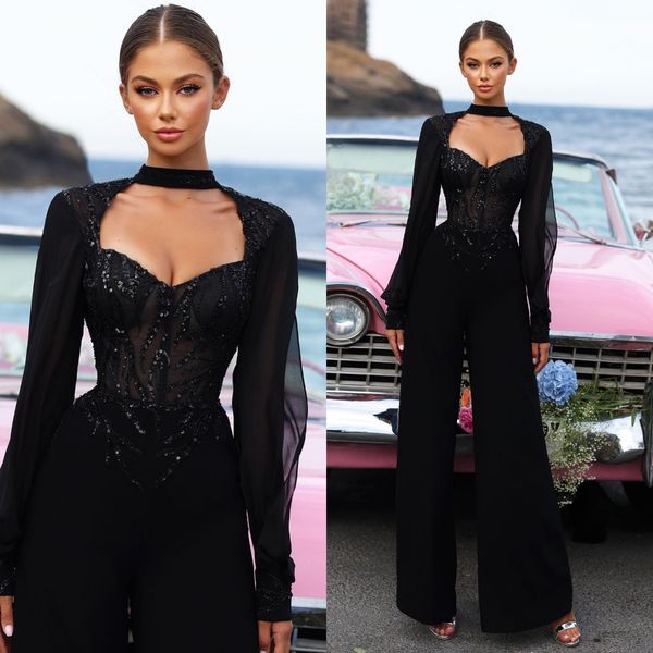 elegant jumpsuits prom dresses long sleeve beaded appliqued evening gowns woman bridal formal party dress robe de soiree, Black
elegant jumpsuits prom dresses long sleeve beaded appliqued evening gowns woman bridal formal party dress robe de soiree, Black