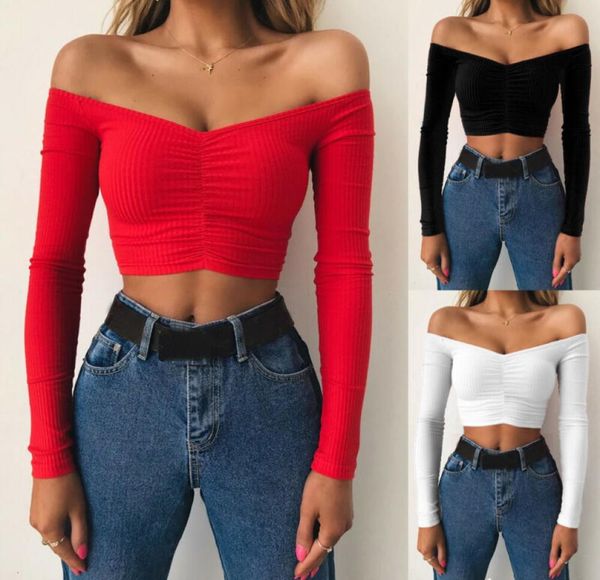 women bandage off shoulder long sleeve shirt casual crop blouse slim shirt1377522, White
women bandage off shoulder long sleeve shirt casual crop blouse slim shirt1377522, White