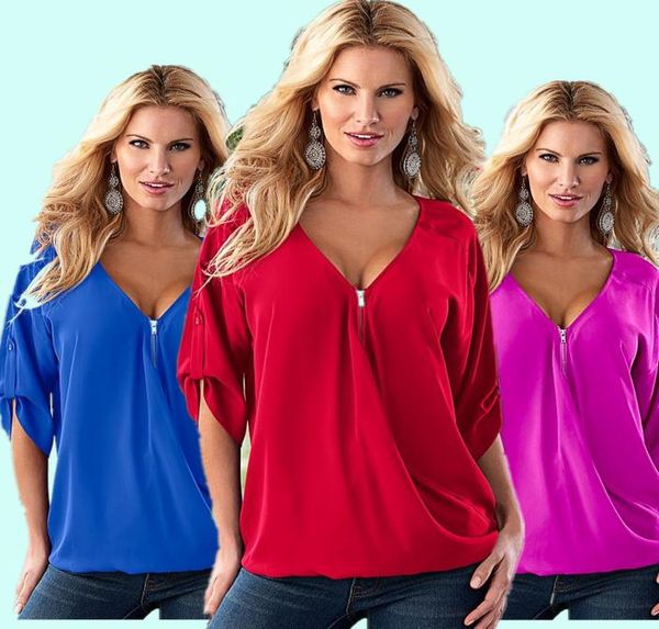 2016 whole summer womans clothing fashion deep vneck short sleeve chiffon loose blouses shirts plus size clothing body blusas2979043, White
2016 whole summer womans clothing fashion deep vneck short sleeve chiffon loose blouses shirts plus size clothing body blusas2979043, White
