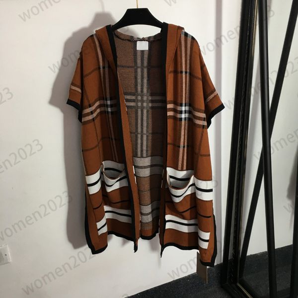 womens brand sweater jackets designer female knitted sweaters plaid cardigans high end hooded cape shawl 2023fw fashion knitting jackets bro, Black;brown
womens brand sweater jackets designer female knitted sweaters plaid cardigans high end hooded cape shawl 2023fw fashion knitting jackets bro, Black;brown