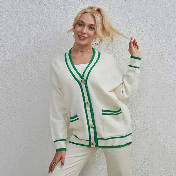 womens selling sweaters color blending cardigan simple fashion street sweater, White;black
womens selling sweaters color blending cardigan simple fashion street sweater, White;black
