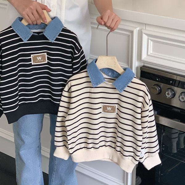 hoodies sweatshirts autumn winter children's clothing kids casual sweatshirt baby boys girls striped cotton pullovers denim collar t sh, Black
hoodies sweatshirts autumn winter children's clothing kids casual sweatshirt baby boys girls striped cotton pullovers denim collar t sh, Black