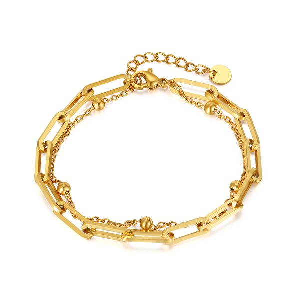 simple double layer multi-layer paper clip chain bracelet stainless steel jewelry for mens women gold silver 17cm+4cm, Black
simple double layer multi-layer paper clip chain bracelet stainless steel jewelry for mens women gold silver 17cm+4cm, Black