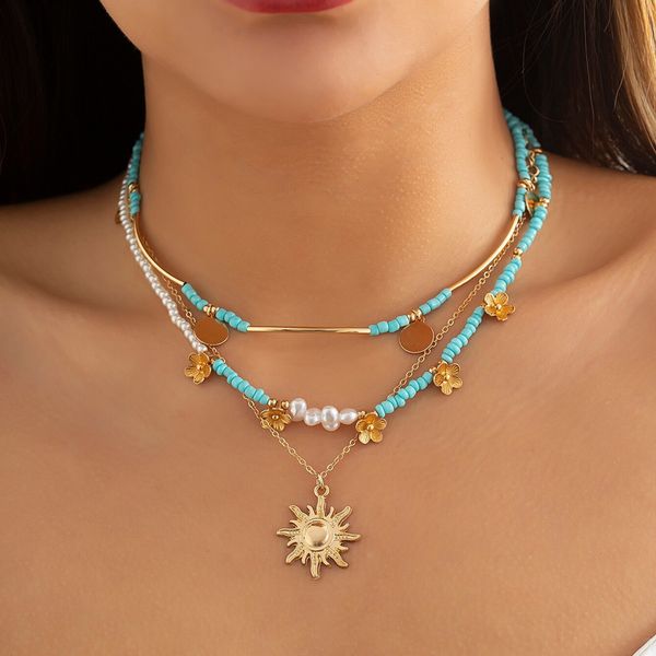 pendant necklaces 3pcs set boho sunflower choker necklace for women summer kpop sequin flower bead chain aesthetic y2k jewelry accessories 2, Silver
pendant necklaces 3pcs set boho sunflower choker necklace for women summer kpop sequin flower bead chain aesthetic y2k jewelry accessories 2, Silver