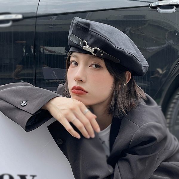 berets autumn beret bucket hat harajuku punk gothic metal ring pu belt chain black menchic streetwear beanie bonnet 230831, Blue;gray
berets autumn beret bucket hat harajuku punk gothic metal ring pu belt chain black menchic streetwear beanie bonnet 230831, Blue;gray
