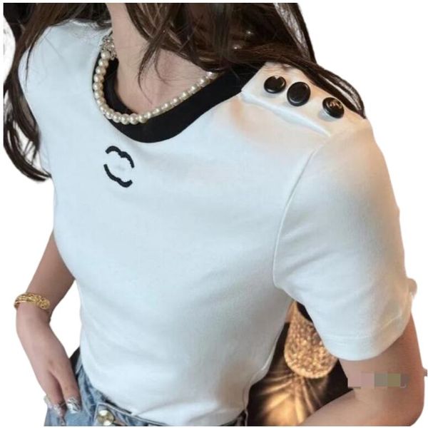 womens t shirt designer for women shirts with letter and dot fashion tshirt with embroidered letters summer short sleeved tee woman, White
womens t shirt designer for women shirts with letter and dot fashion tshirt with embroidered letters summer short sleeved tee woman, White