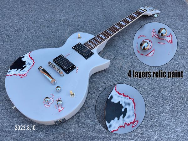 electric guitar solid body black white red gray white 4 layers paint relic work chrome parts rosewood fingerboard sinlge white binding flag
electric guitar solid body black white red gray white 4 layers paint relic work chrome parts rosewood fingerboard sinlge white binding flag