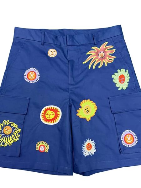 2023 summer pants sunflower shorts men and women blue multi pocket loose shorts fashion, White;black
2023 summer pants sunflower shorts men and women blue multi pocket loose shorts fashion, White;black