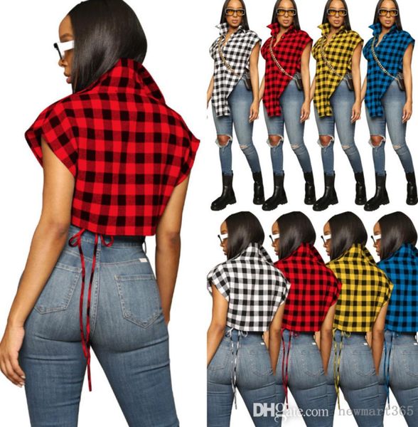 womens plaid shirt designer asymmetric irregular front long back short lace up sleeveless tshirt3012763, White
womens plaid shirt designer asymmetric irregular front long back short lace up sleeveless tshirt3012763, White