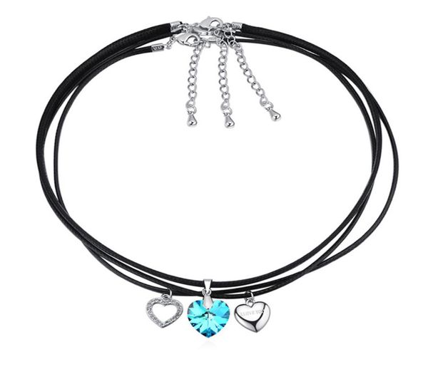 new arrival 8 colors fashionable leather rope jewelry black choker necklace set with rovski elements crystal hearts gift7010096, Golden;silver
new arrival 8 colors fashionable leather rope jewelry black choker necklace set with rovski elements crystal hearts gift7010096, Golden;silver