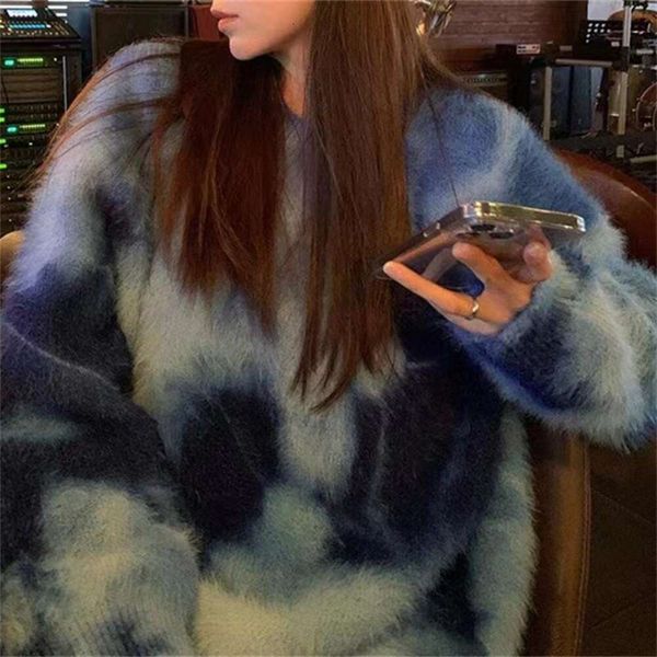 soft and sweet blue sweater for women autumn winter korean loose thick imitation mink velvet lazy wind top, White;black
soft and sweet blue sweater for women autumn winter korean loose thick imitation mink velvet lazy wind top, White;black