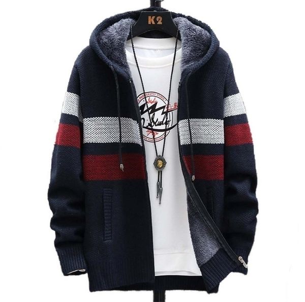 faliza men039s striped sweater coat thick fleece warm zipper wool hooded cardigan jumpers men long sleeve knitted sweaters xy114135662, White;black
faliza men039s striped sweater coat thick fleece warm zipper wool hooded cardigan jumpers men long sleeve knitted sweaters xy114135662, White;black