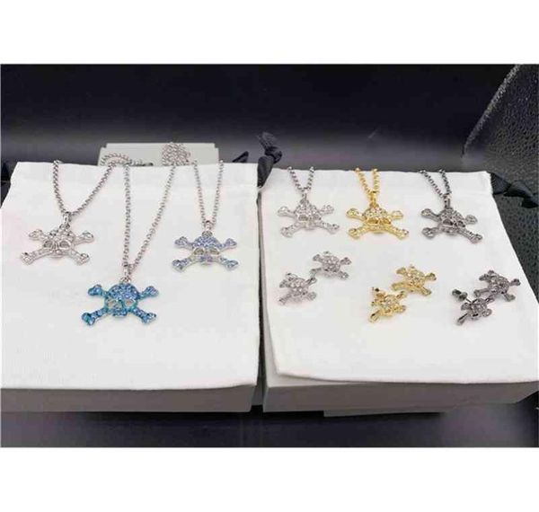 west empress dowager an full diamond pearl small skull double bone saturn necklace earrings --a81138139284, Black
west empress dowager an full diamond pearl small skull double bone saturn necklace earrings --a81138139284, Black