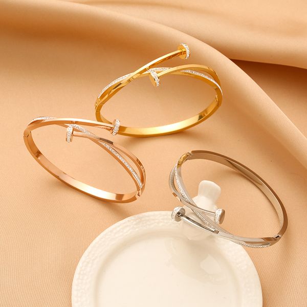 luxury designers nail bangle bracelet gold silver plated women gift stainless steel jewelry, Black
luxury designers nail bangle bracelet gold silver plated women gift stainless steel jewelry, Black