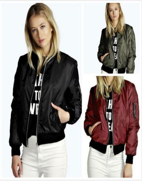 womens ladies classic bomber jacket vintage zipper up biker coat female basic coats black red army green casaco91300432885752, Black;brown 
womens ladies classic bomber jacket vintage zipper up biker coat female basic coats black red army green casaco91300432885752, Black;brown