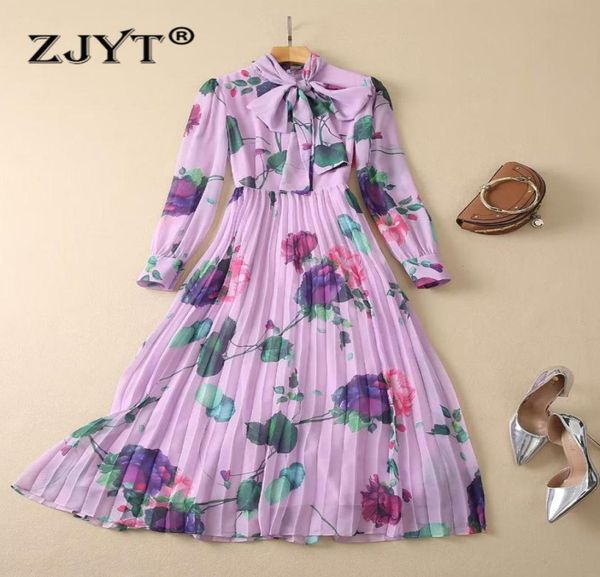 2023 runway designer spring floral print chiffon dress women elegant bow collar long sleeve midi pleated holiday bohemian vestidos1284327, Black
2023 runway designer spring floral print chiffon dress women elegant bow collar long sleeve midi pleated holiday bohemian vestidos1284327, Black
