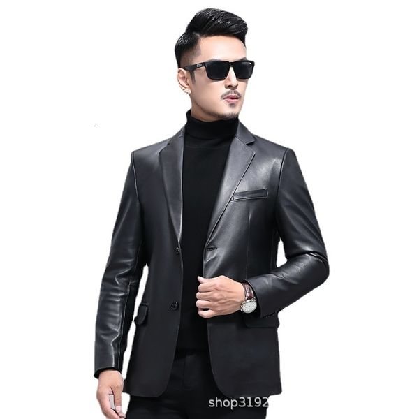 men's leather faux natural genuine sheepskin light suit jacket slim fit spring and autumn leather jacket men 230831, Black
men's leather faux natural genuine sheepskin light suit jacket slim fit spring and autumn leather jacket men 230831, Black