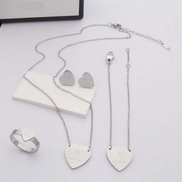 europe america fashion designer jewelry sets lady women titanium steel engraved g initials heart charm 18k gold plated necklace br292g, Silver
europe america fashion designer jewelry sets lady women titanium steel engraved g initials heart charm 18k gold plated necklace br292g, Silver