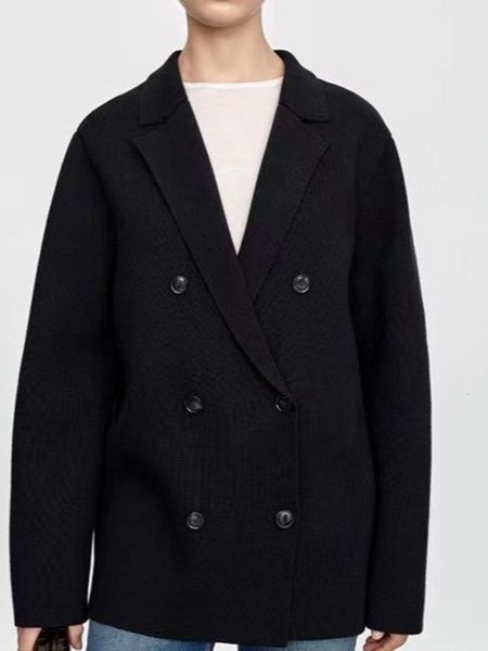 women's sweater cardigan double breasted notched long sleeve loose autumn winter coat 230831, White;black
women's sweater cardigan double breasted notched long sleeve loose autumn winter coat 230831, White;black