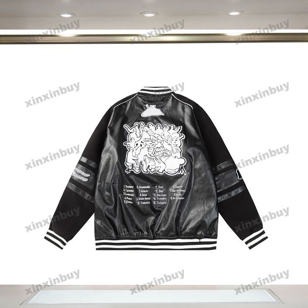 xinxinbuy men designer coat jacket towel embroidery letter leather fabric long sleeve women gray black white m-2xl, Black;brown
xinxinbuy men designer coat jacket towel embroidery letter leather fabric long sleeve women gray black white m-2xl, Black;brown
