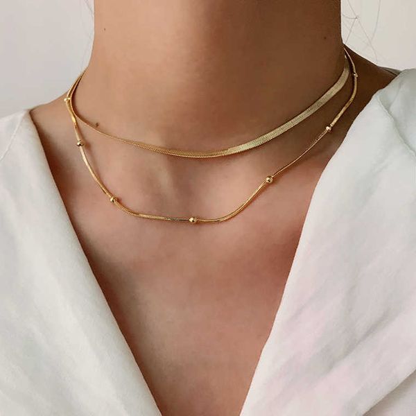 ins new fashion superimposed stainless steel collar necklace 14k gold plated round bead chain jewelry snake chain necklace for women, Silver
ins new fashion superimposed stainless steel collar necklace 14k gold plated round bead chain jewelry snake chain necklace for women, Silver