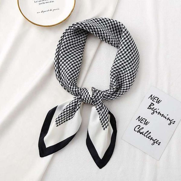 spring and summer style imitation silk scarf female quality korean houndstooth small fresh bank stewardess, Blue;gray
spring and summer style imitation silk scarf female quality korean houndstooth small fresh bank stewardess, Blue;gray