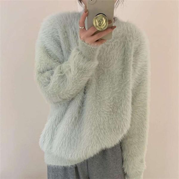 mink fur womens sweaters imitation clothes for women autumn and winter loose lazy wind pure color v neck top, White;black
mink fur womens sweaters imitation clothes for women autumn and winter loose lazy wind pure color v neck top, White;black
