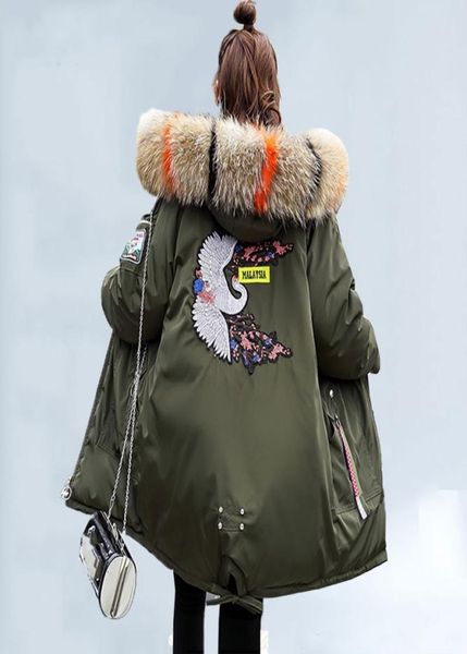 winter jacket women embroidery coats big fur collar hooded down jacket warm long parka ladies thicken cotton jackets and coats 2103070194, Black
winter jacket women embroidery coats big fur collar hooded down jacket warm long parka ladies thicken cotton jackets and coats 2103070194, Black
